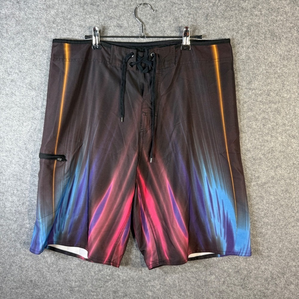 Burnside‎ Board Shorts Trunks Swimwear Mens Size 34 Multicolor Drawstring